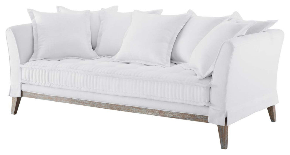 Sofa, Fabric, White, Modern, Living Lounge Room Hotel Lobby Hospitality