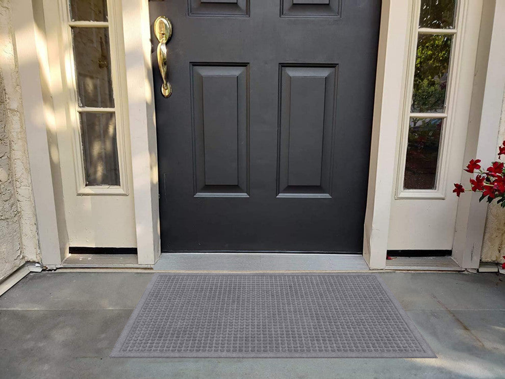 Polypropylene Dirt Cleaning and Water Absorbing Door Mats, 24"x36", Dark Gray