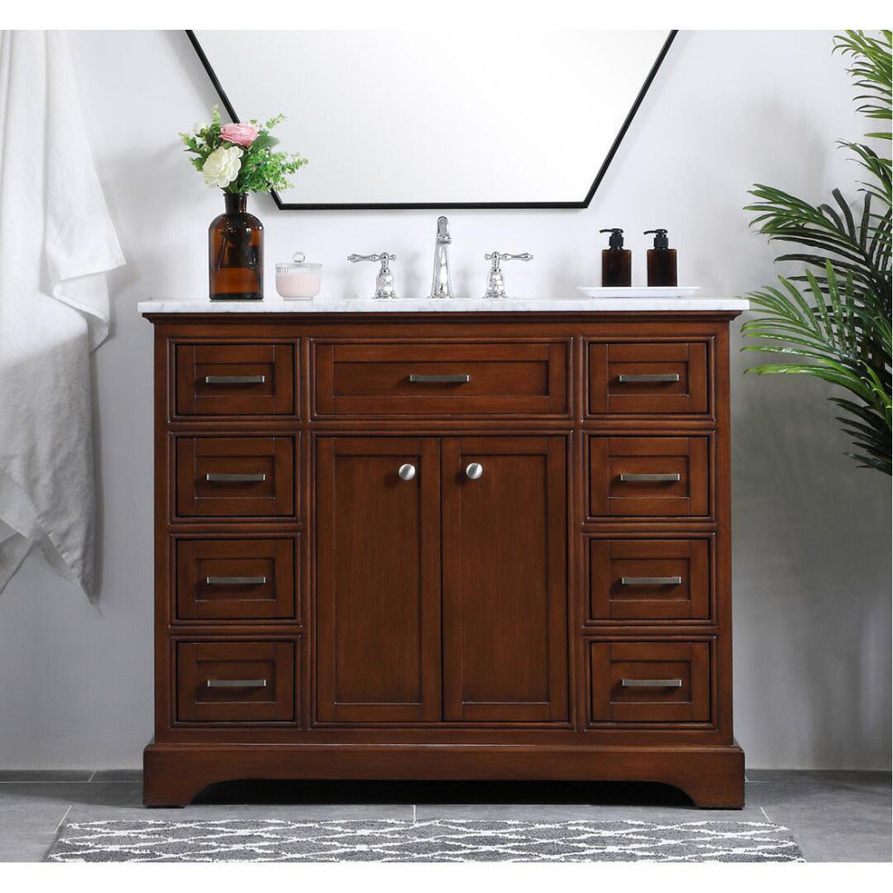 42" Single Bathroom Vanity Set, Teak