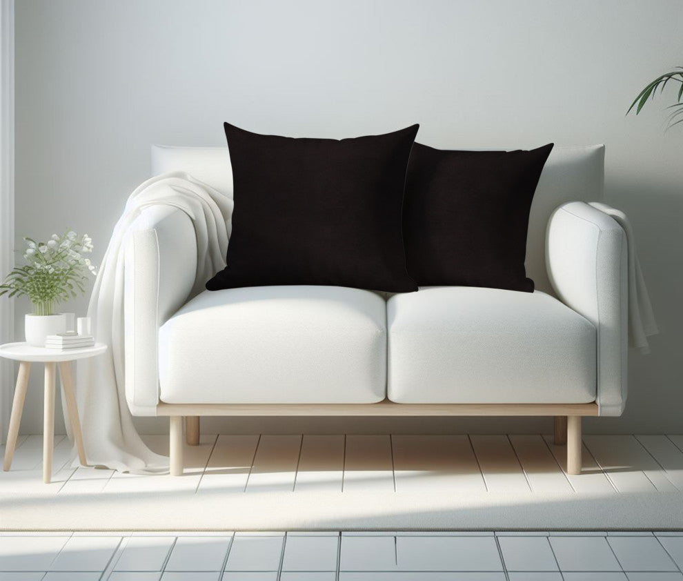 A1HC Soft Velvet Pillow Covers, YKK Zipper, Set of 2, Smoky Black, 20"x20"