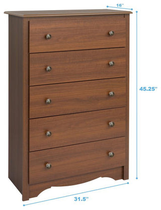 Cherry Monterey 5 Drawer Chest