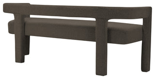 Athena Boucle Fabric Upholstered Bench, Brown, Boucle Fabric