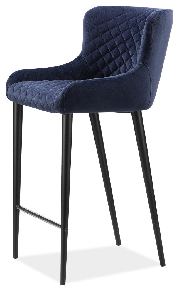 Contemporary Etta Counter Stool Dark Blue - Blue