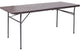 30"x72" Bi-Fold Brown Wood Grain Plastic Folding Table With Carrying Handle