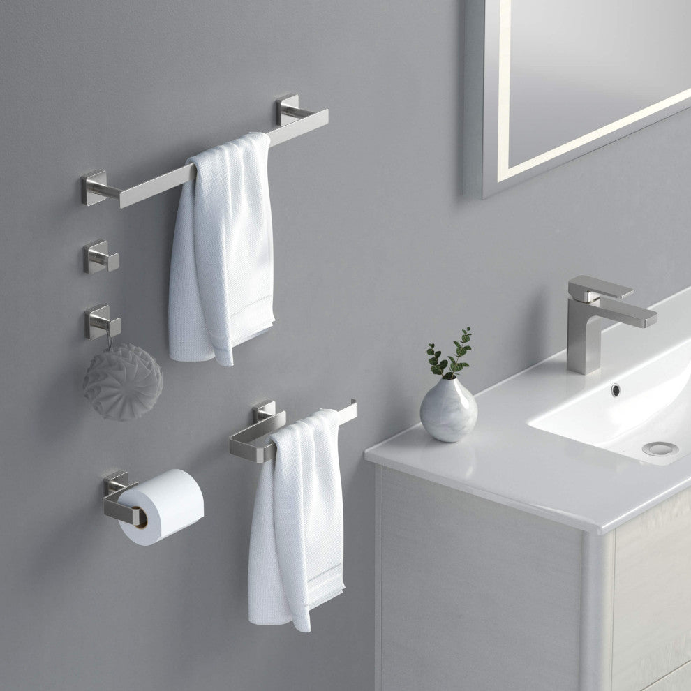 Blaze 5 Piece Bathroom Hardware Set, Brushed Nickel