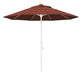 9' Matted White Collar Tilt Lift Fiberglass Rib Aluminum Umbrella, Olefin, Terracotta