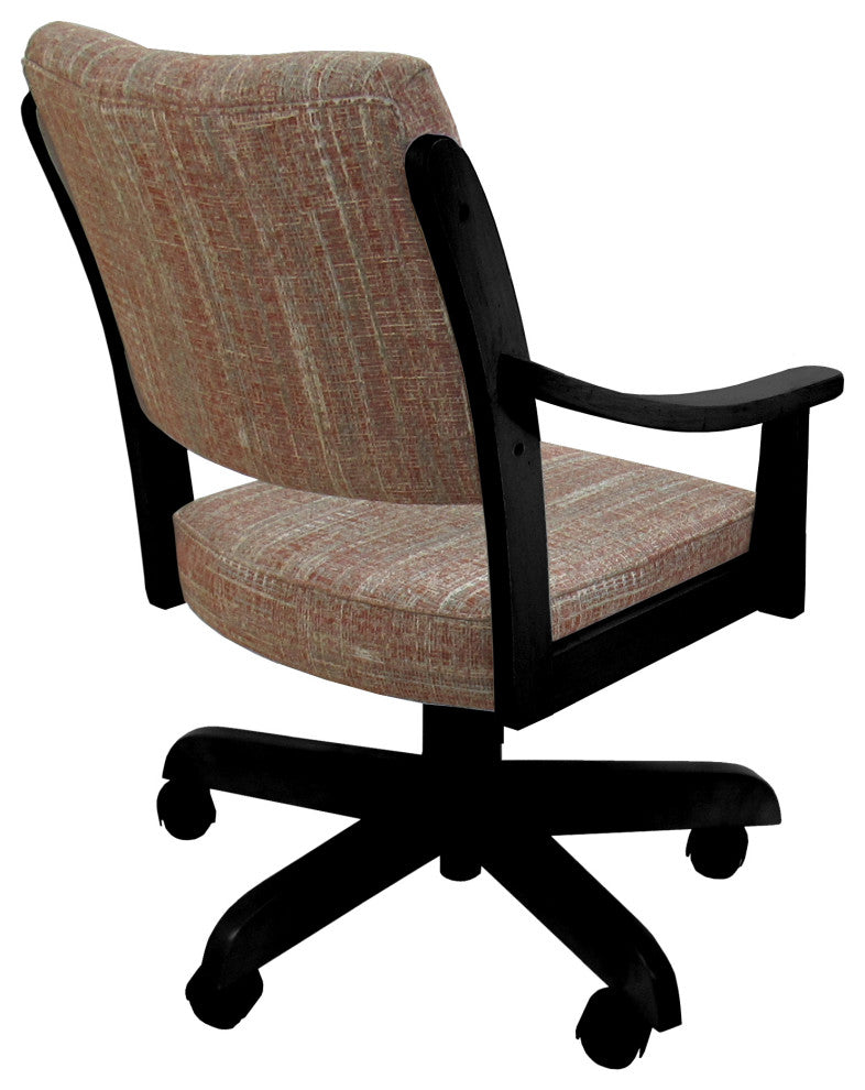 Swivel Wood Dining Caster Chair with Wheels - Casa, Watusi Madder - Black
