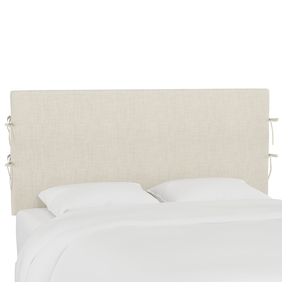Bern Twin Slipcover Headboard With Ties, Linen Talc