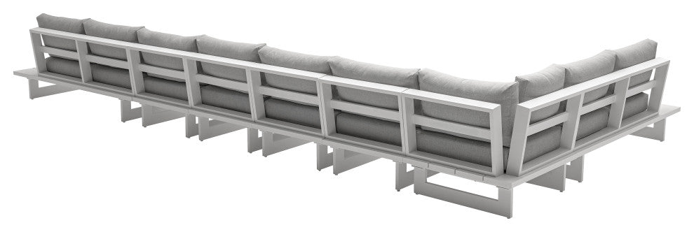 Maldives Grey Water Resistant Fabric Outdoor Patio Modular Sectional