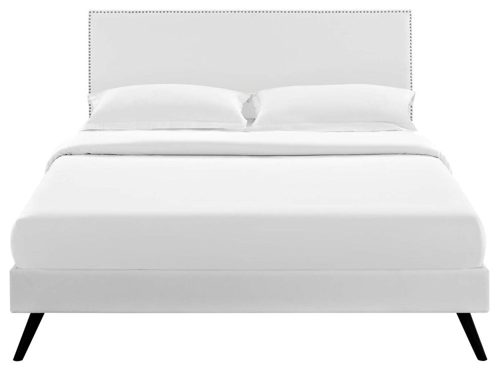 Macie Queen Platform Bed with Round Splayed Legs