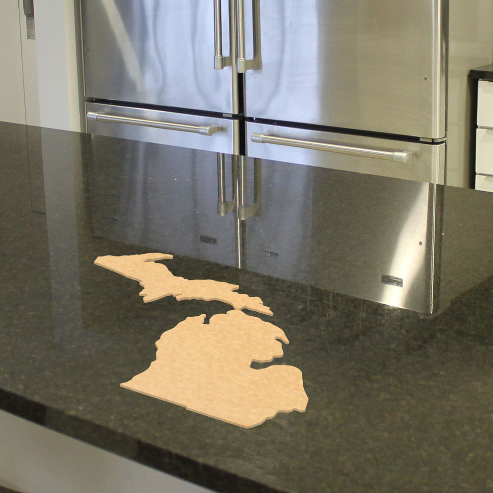 State Shaped Cutting Boards, Brown Richlite, Michigan