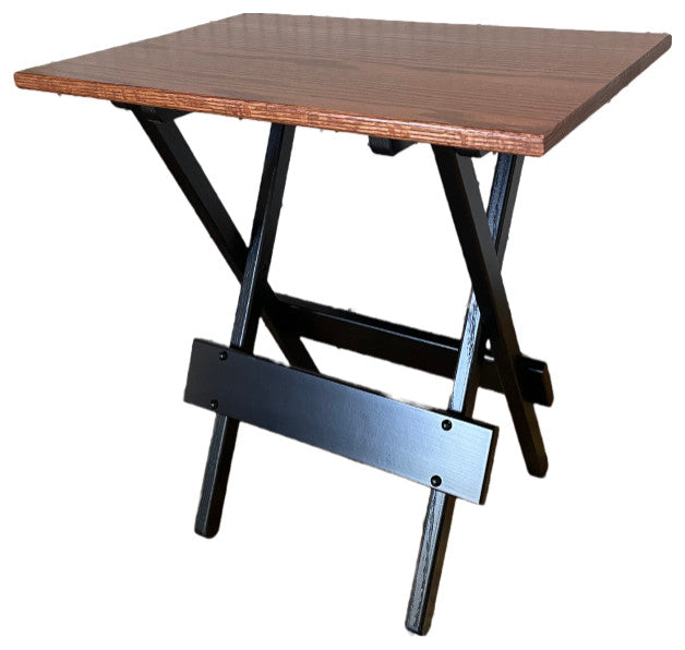Folding Table, Set of 4, With Casters, Black and Harvest