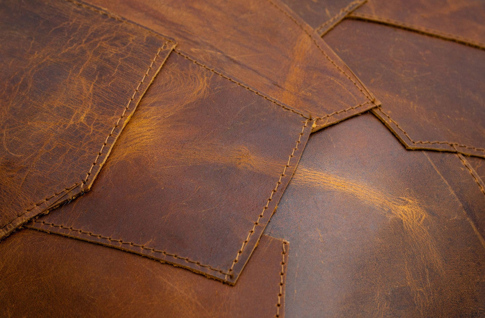 Canvello Cowhide Leather Throw Pillow Cover With Insert, 18"x18" & 16"x24"