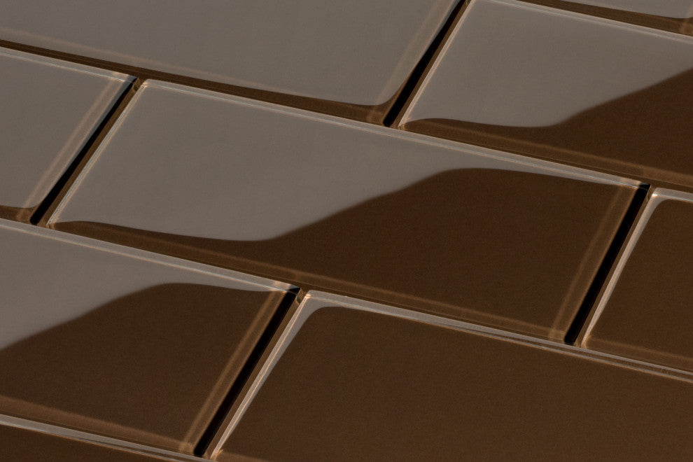 3"x6" Glass Subway Collection, Classic Brown