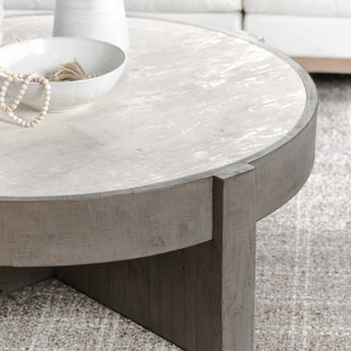 Sonoma 52" Round Reclaimed Pine Coffee Table, Distressed Gray