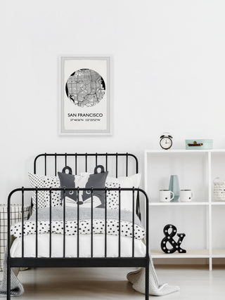 "San Francisco, California Coordinates" Framed Painting Print, 8x12
