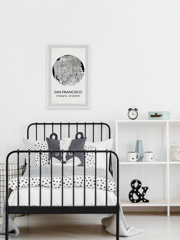 "San Francisco, California Coordinates" Framed Painting Print, 8x12