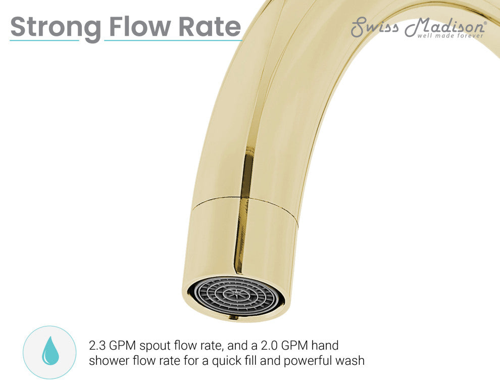 Ivy Freestanding Bathtub Faucet, Brushed Gold