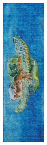 Addison Premium Washable Mayfield AMF148 Blue 2'3" x 7'6" Runner Rug