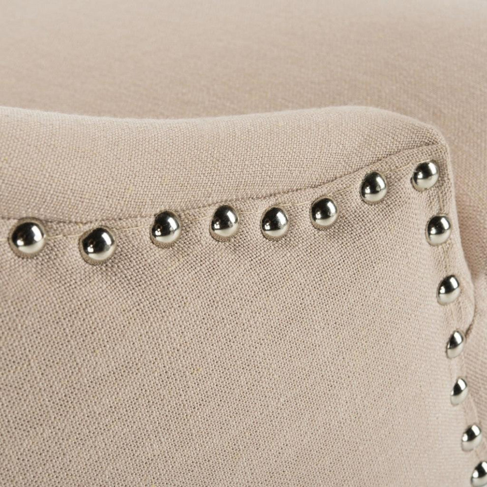 Safavieh Eleni Tufted Bar Stool, Beige/Espresso