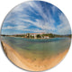 Portuguese Maritime Village Panorama, Seashore Disc Metal Artwork, 11"