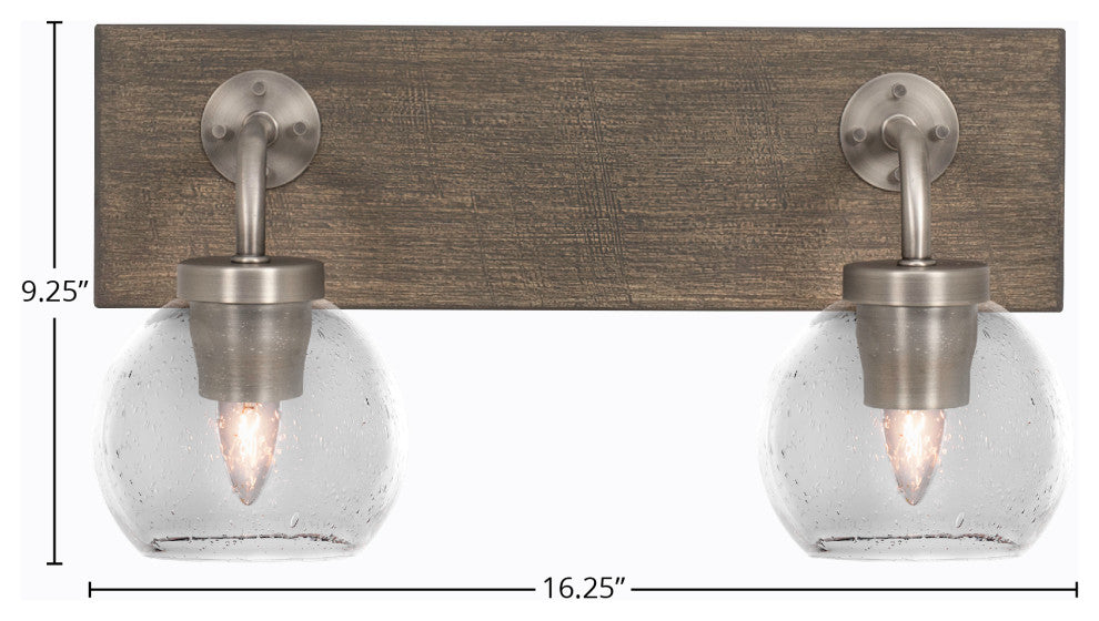 Oxbridge, Bath Bar, Graphite & Painted Distressed Metal, 5.75" Clear Bubble