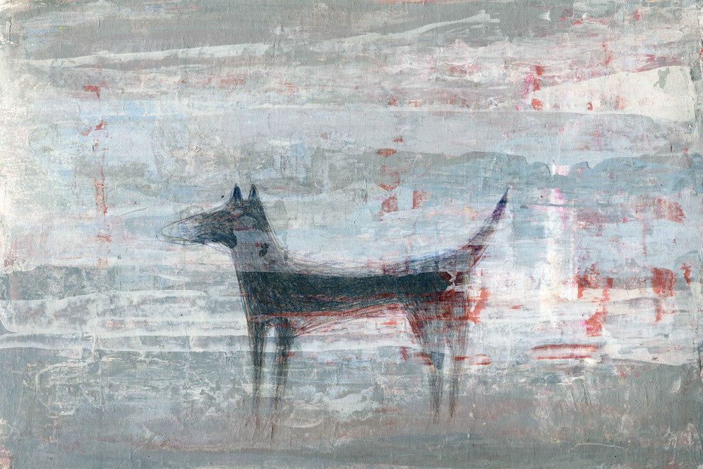 "Dark Dog" Painting Print on Wrapped Canvas, 30"x20"
