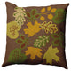 26" x 26" Fall Leaves Decorative Throw Pillow, Brown