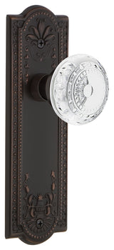 Meadows Plate Privacy Crystal Meadows Knob, Timeless Bronze, 2.75"