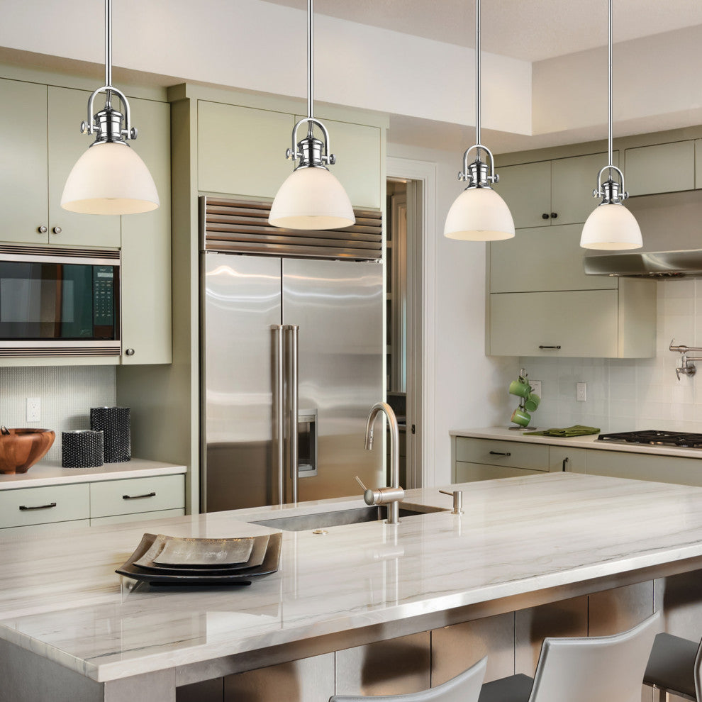 Golden Lighting 3118-M1L OP Hines 1 Light 6-7/8"W Pendant - Black