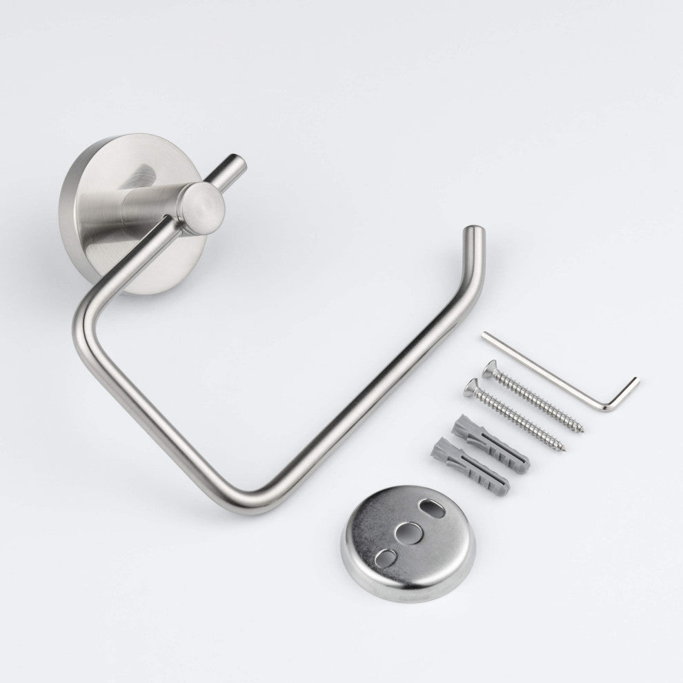 Circular Toilet Paper Holder, Brushed Nickel