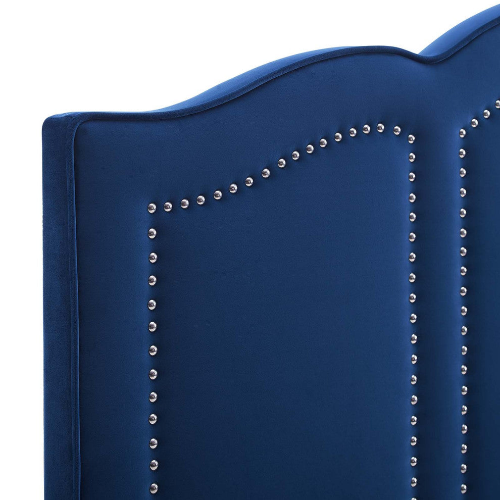 Cecilia Full/Queen Performance Velvet Headboard-Navy