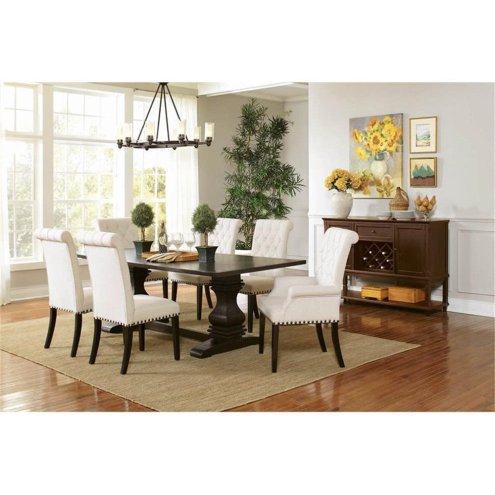 Coaster Parkins 7-piece Wood Dining Room Set Rustic Espresso and Beige