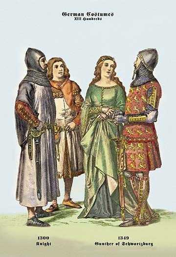 German Costumes: Knight and Gunther of Schwarzburg - Gallery Wrapped Canvas Art