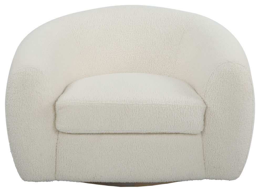 Uttermost Capra Art Deco White swivel Chair