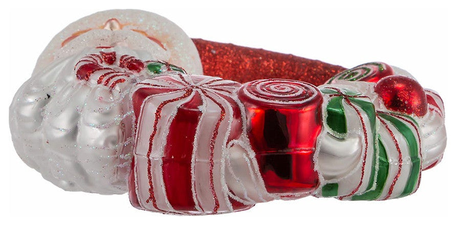 Kurt Adler 7" Bellisimo Santa Candy Wreath Ornament