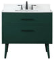 Elegant VF41036MGN-BS 36"Bathroom Vanity, Green With Backsplash