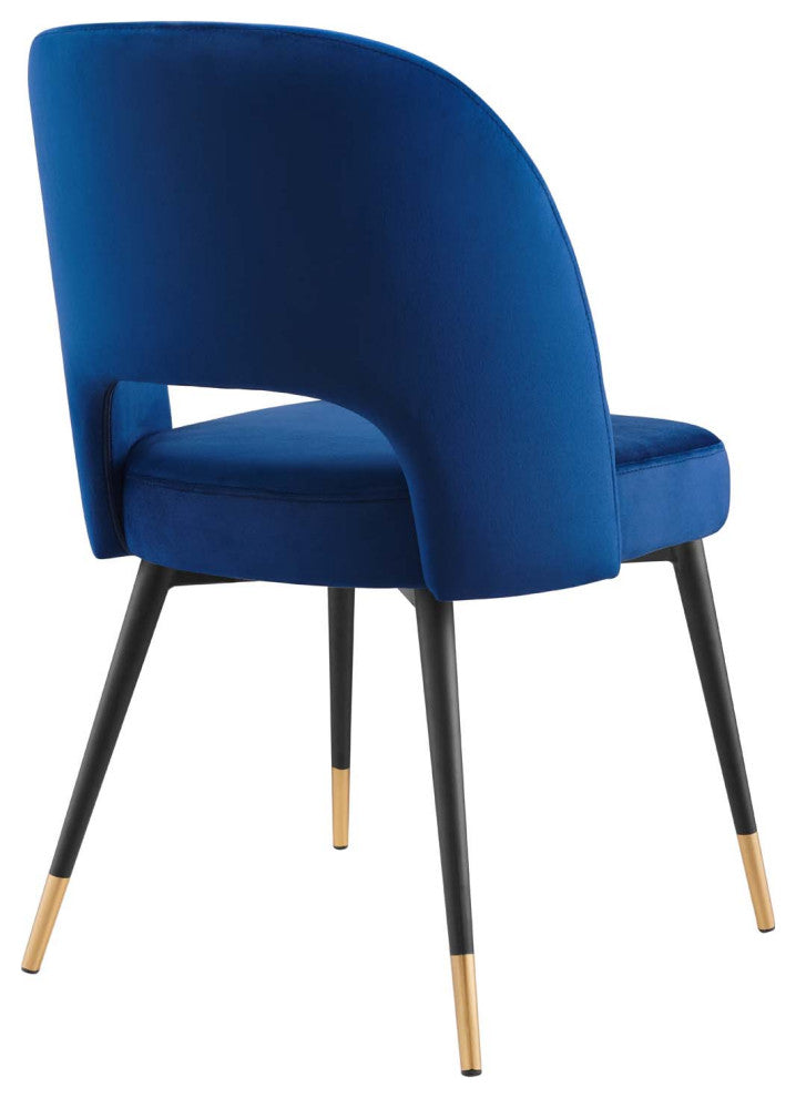 Rouse Performance Velvet Dining Side Chair Navy