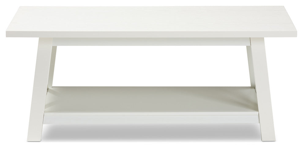 Germain Modern and Contemporary White Finished Wood Coffee Table