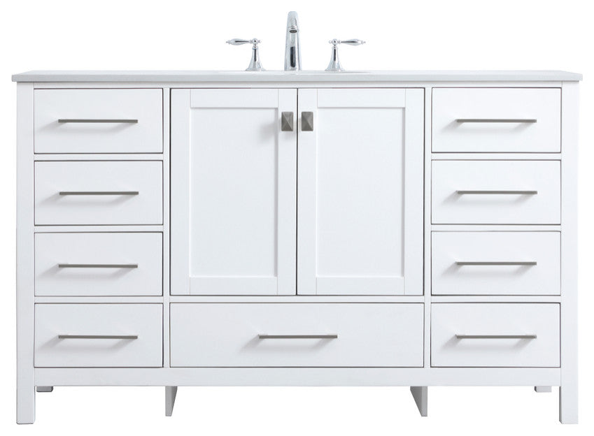 Isabel 54" SIngle Bathroom Vanity, White