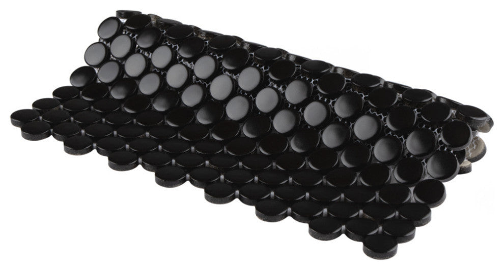 Metro Penny Matte Black Porcelain Floor and Wall Tile