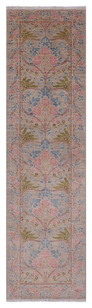 2' 8" X 9' 10" William Morris Hand Knotted Runner Rug Q4581