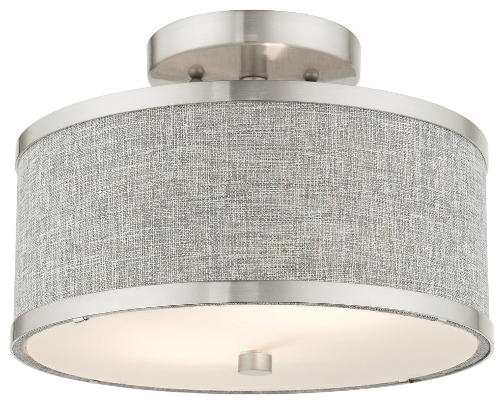 Brushed Nickel Modern, Urban, Semi Flush