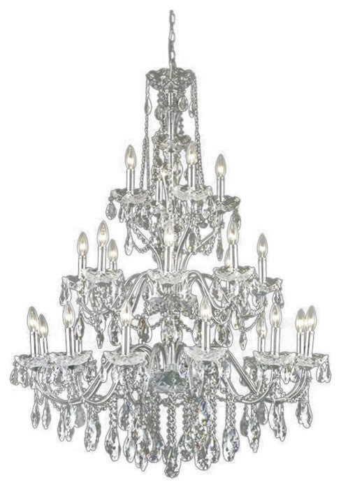 Elegant St. Francis Foyer Hall Light, Chrome Finish With Royal Cut Crystal