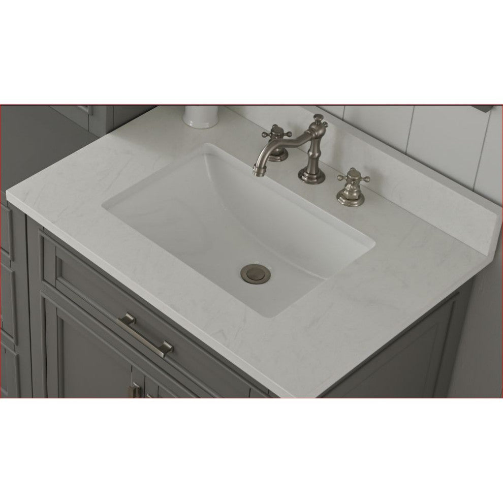 Milano Transitional Gray 96" Double Sink Bathroom Vanity Modular Set