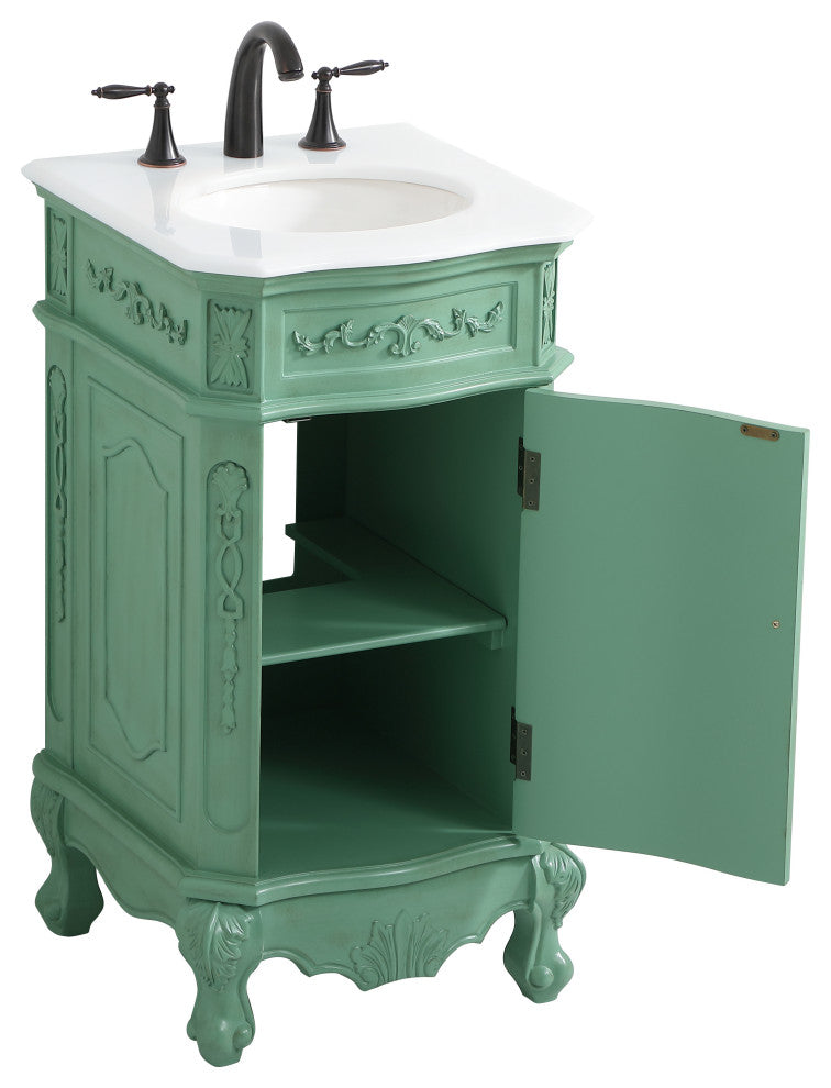 Bathroom Vanity, Vintage Mint, 19", Single Sink