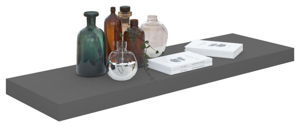 vidaXL Wall Shelf Floating Shelf Display Shelf Wall Mounted High Gloss Gray
