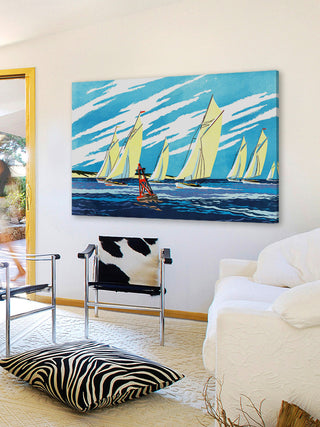 "Yellow Sailboats" Painting Print on Wrapped Canvas