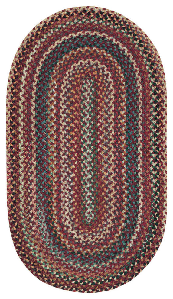 Capel Sherwood Forest Red 0980_550 Braided Rugs - 27" X 9' Runner Concentric Rec