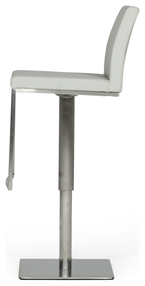 Modrest Folsum Modern Light Gray and Brushed Stainless Steel Bar Stool
